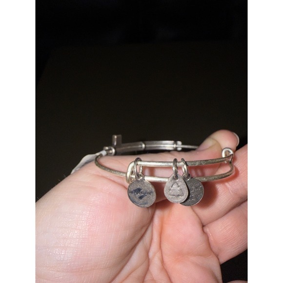 Alex and Ani Spiritual Armor Cross Expandable Bangle Bracelet Silver Tone - Picture 6 of 10